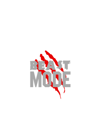 Beast mode model albastru închis pe tricou