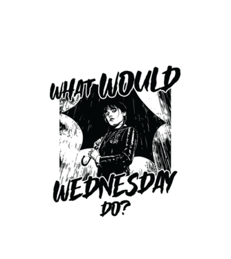  What would Wednesday do model alb pe tricou