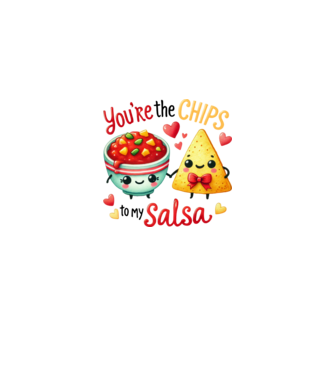 Chips to my Salsa model alb/roșu pe tricou