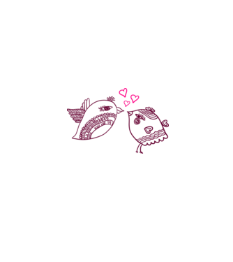 lovebirds model alb pe tricou