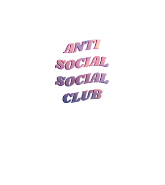 Anti social social club pink model negru pe tricou