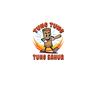 Tung Tung Tung Sahur drăguț model negru pe tricou