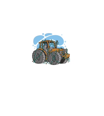 TRACTOR model alb pe tricou