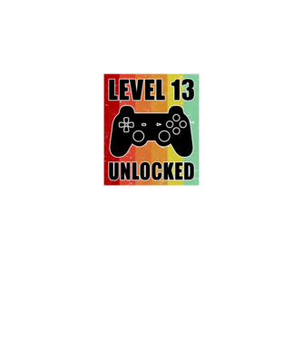 level 13 unlocked retro gamer model alb pe tricou