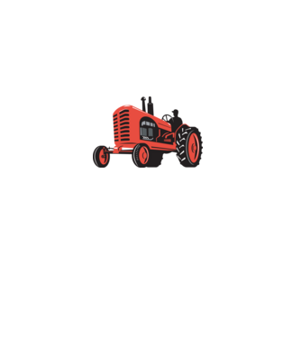 TRACTOR model alb pe tricou