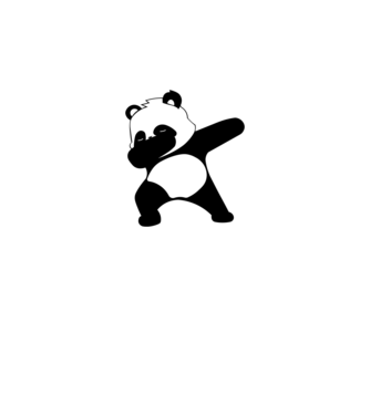 Panda DAB model alb pe tricou