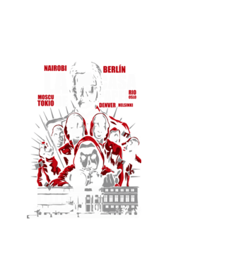 la casa de papel family model alb pe tricou