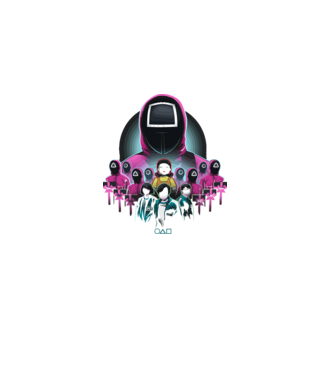 squid game crew model negru pe tricou