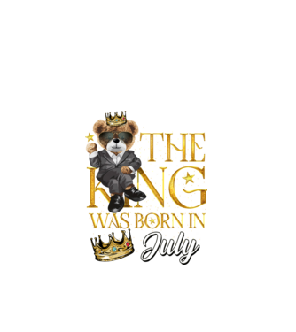 The king was born int JULY model negru pe tricou