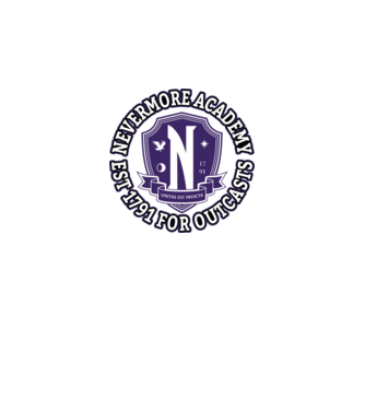  Nevermore academy model negru pe tricou