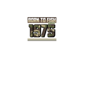 Born to fish since 1975 model negru pe tricou