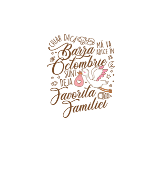 Favorita familiei OCTOMBRIE model alb pe tricou