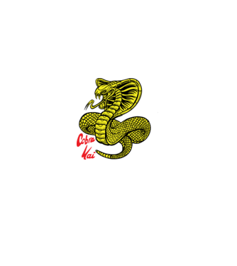 cobra kai logo color model negru pe tricou