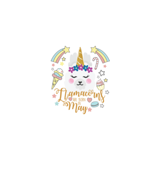 Llamacorns are born in May model alb pe tricou