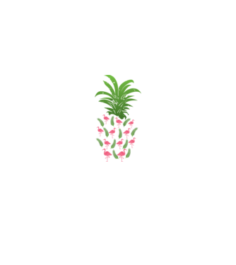 Flamingo ananas model negru pe tricou