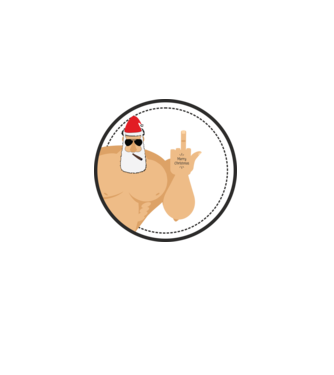 'Merry F''in Xmas' model alb pe tricou