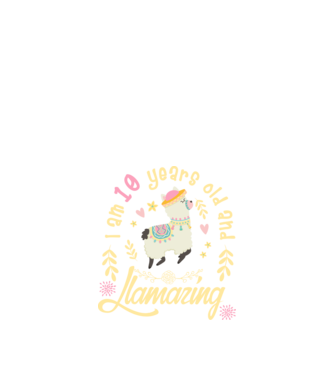 Birthday Llamazing 10 years old model negru pe tricou