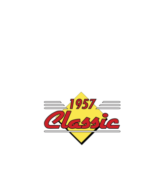 Classic - 1957 model albastru închis pe tricou