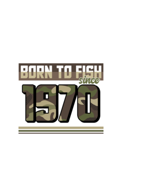 Born to fish since 1970 model negru pe tricou