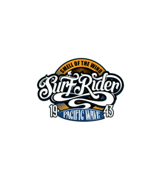 Surf Rider model alb pe tricou