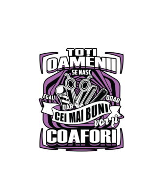 Toți oamenii coafori model alb pe tricou