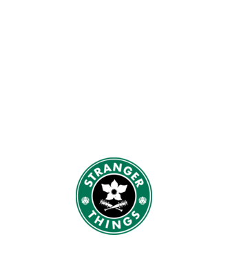stranger things starbucks model negru pe tricou