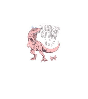 Vorbesc cu tine! #mamasaurus model negru pe tricou