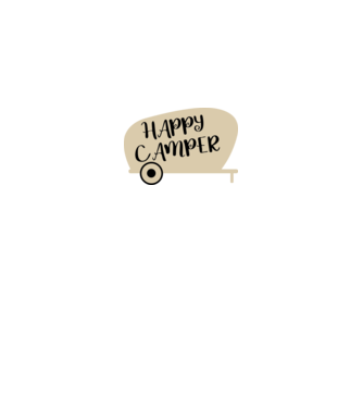 Happy camper text model negru pe tricou