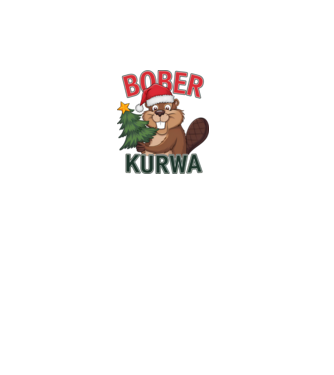 Bober kurwa Christmas model alb pe tricou