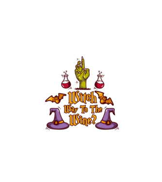 Witch way to the wine model gri pe tricou