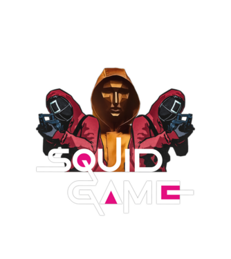 squid game poster model alb pe tricou