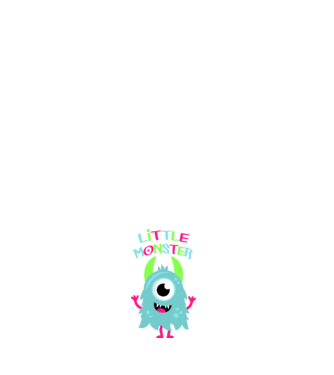 Little monster model negru pe tricou