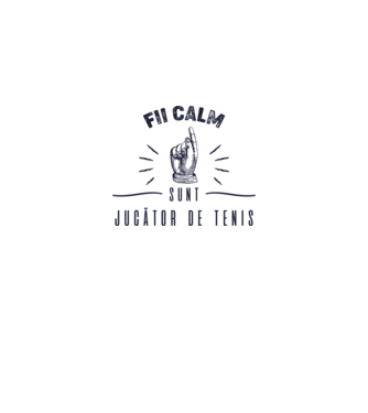 Fii calm, sunt JUCĂTOR DE TENIS model alb pe tricou