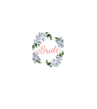 BRIDE blue floral model alb pe tricou