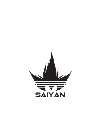 saiyan logo model alb pe tricou