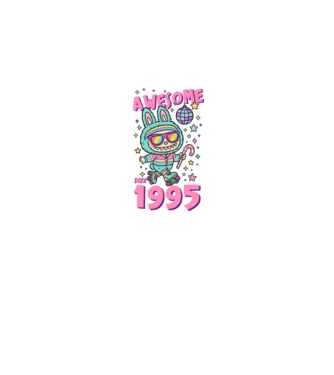 Awesome since 1995 - Labubu model negru pe tricou