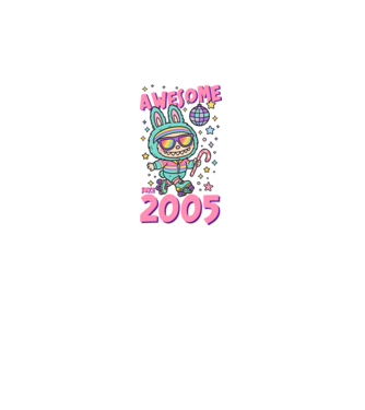 Awesome since 2005 - Labubu model negru pe tricou