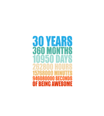 30 years of being awesome model negru pe tricou
