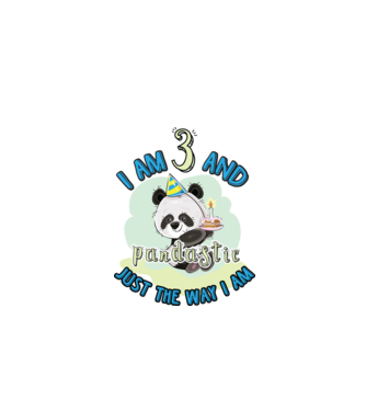 PANDASTIC 3 model alb pe tricou