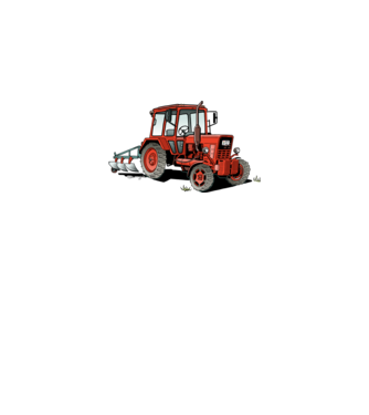 TRACTOR model alb pe tricou