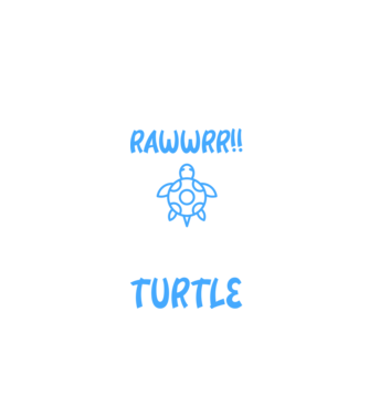 Rawwr turtle model negru pe tricou
