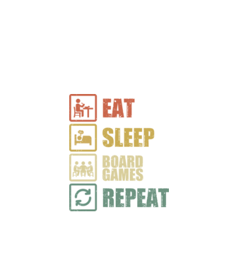 eat sleep Board Games repeat model negru pe tricou