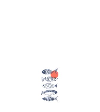 Fish model alb pe tricou