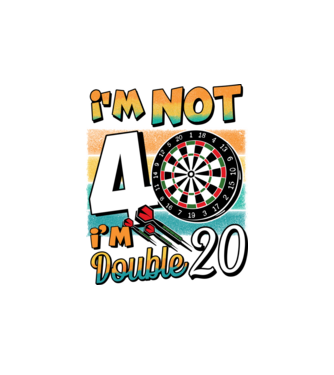 Darts Birthday 40 years old model alb pe tricou