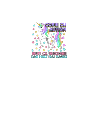 Copiii cu autism sunt ca unicornii, dar mult mai magici model alb pe tricou