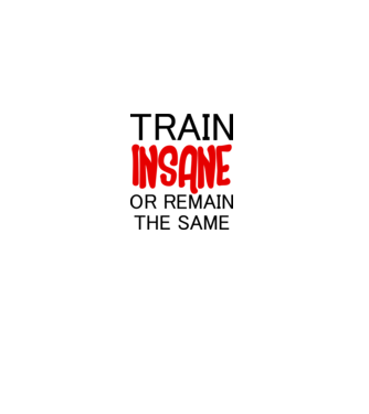train insane model alb pe tricou