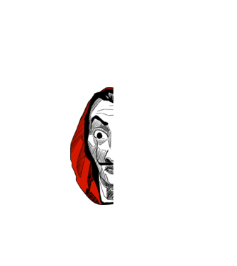 classic logo money heist model negru pe tricou