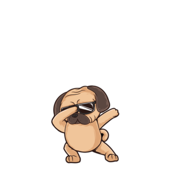 Mops DAB model nisipiu pe tricou
