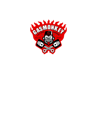 Gas Monkey model alb pe tricou