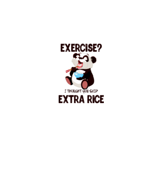 Exercise panda model alb pe tricou